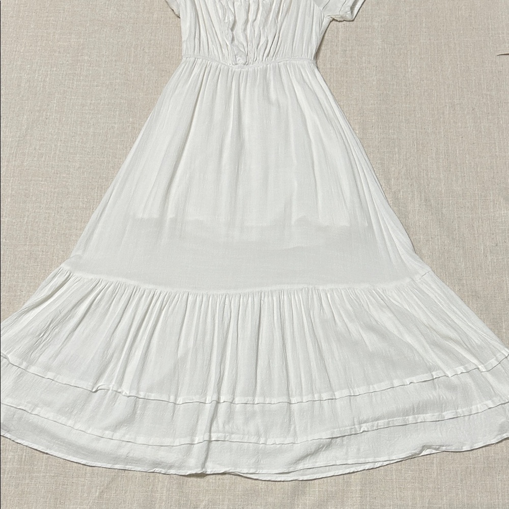 Accent the Label Dress Medium White Cottagecore Squared Milkmaid Bridal - Picture 13 of 16